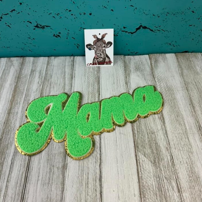 Chenille MAMA &amp; WEEKEND Patch-Iron on-NEW COLORS