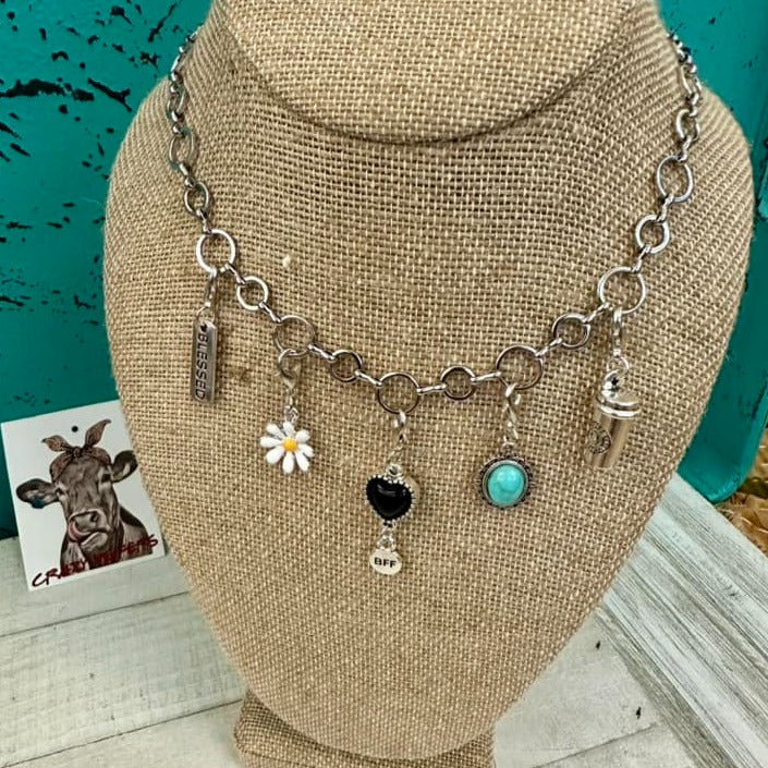 Clip-on Charms Silver Tone