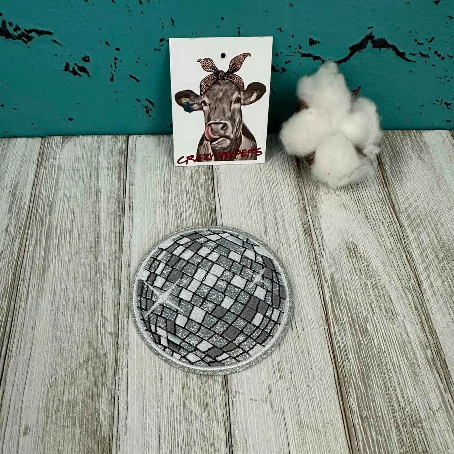 Disco Ball Embroidered Patches-Iron on