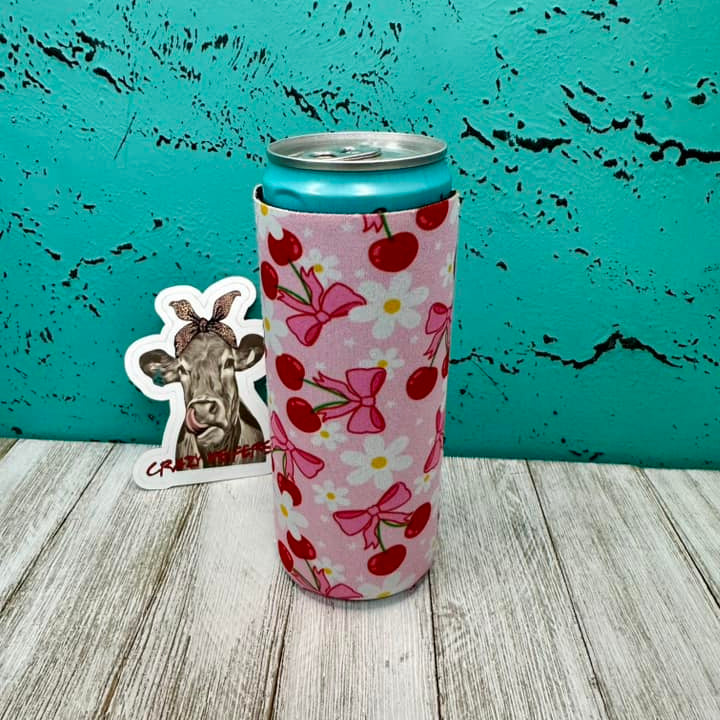 Neoprene Slim Can Coolers W/ Magnet-Trendy