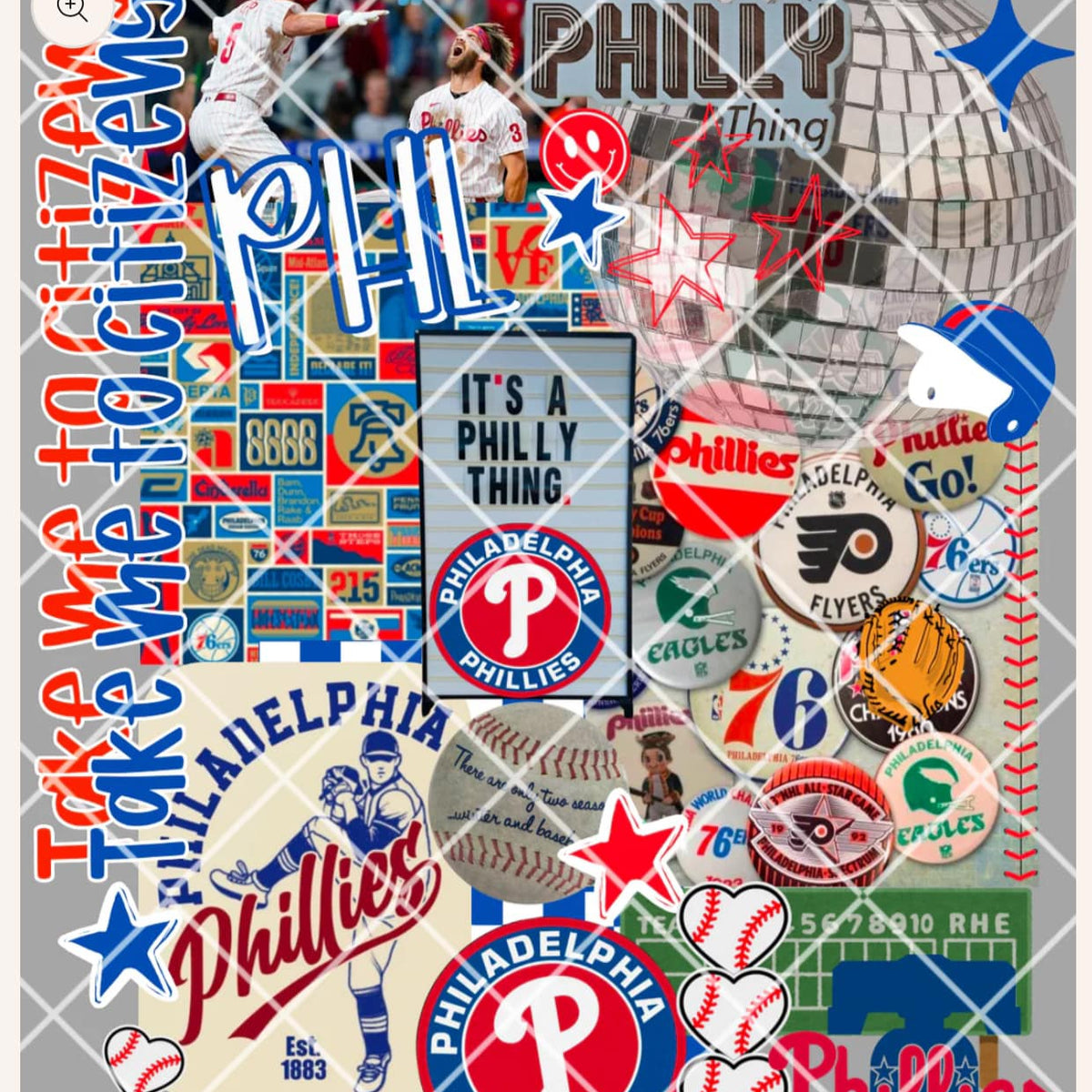DTF Heat Transfers- Baseball Collages