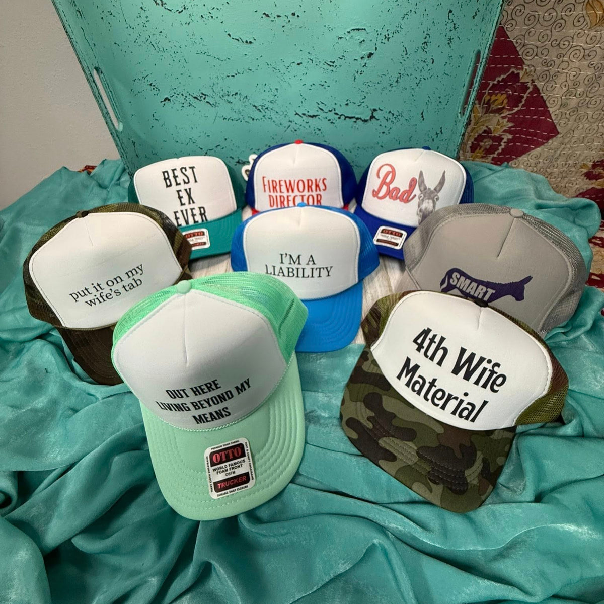 Trucker Hat W/DTF Print-Snarky