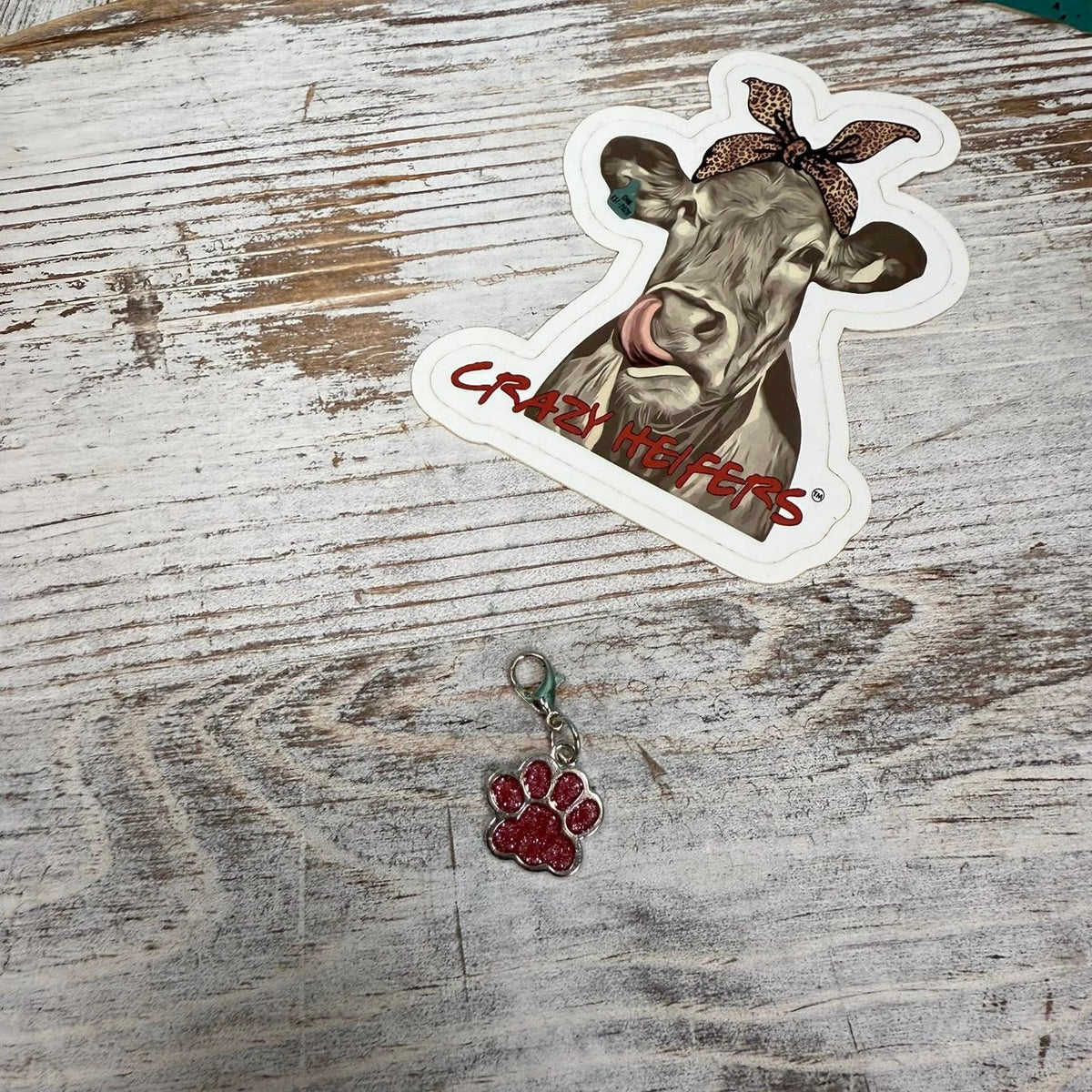 Clip-on Charms Silver Tone V6- Paws