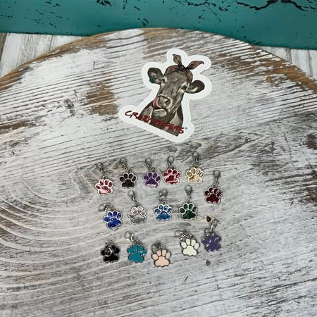 Clip-on Charms Silver Tone V6- Paws