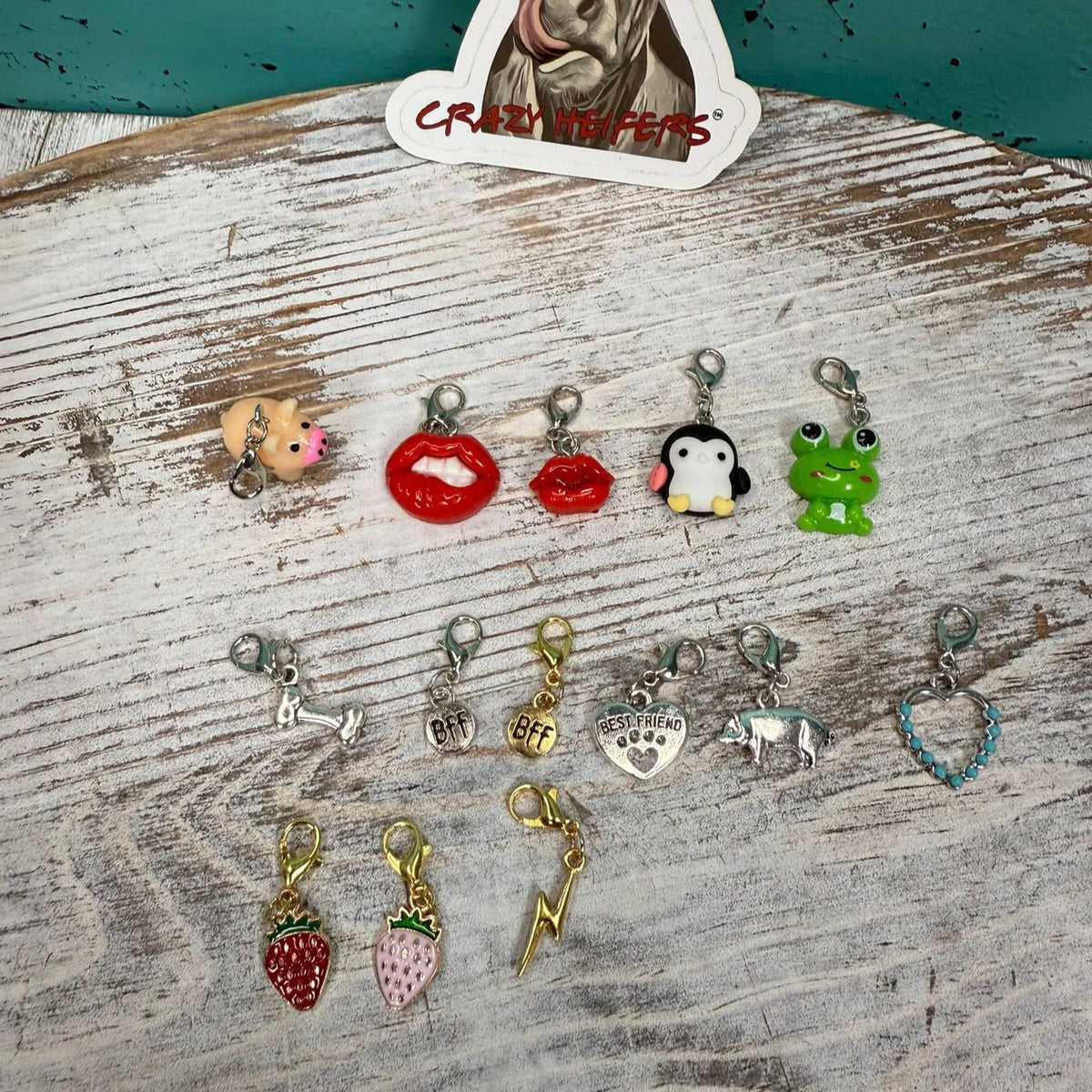 Clip-on Charms Gold and Silver Tone V7