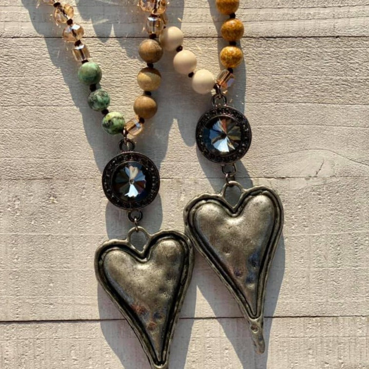 African Turquoise Heart Necklace