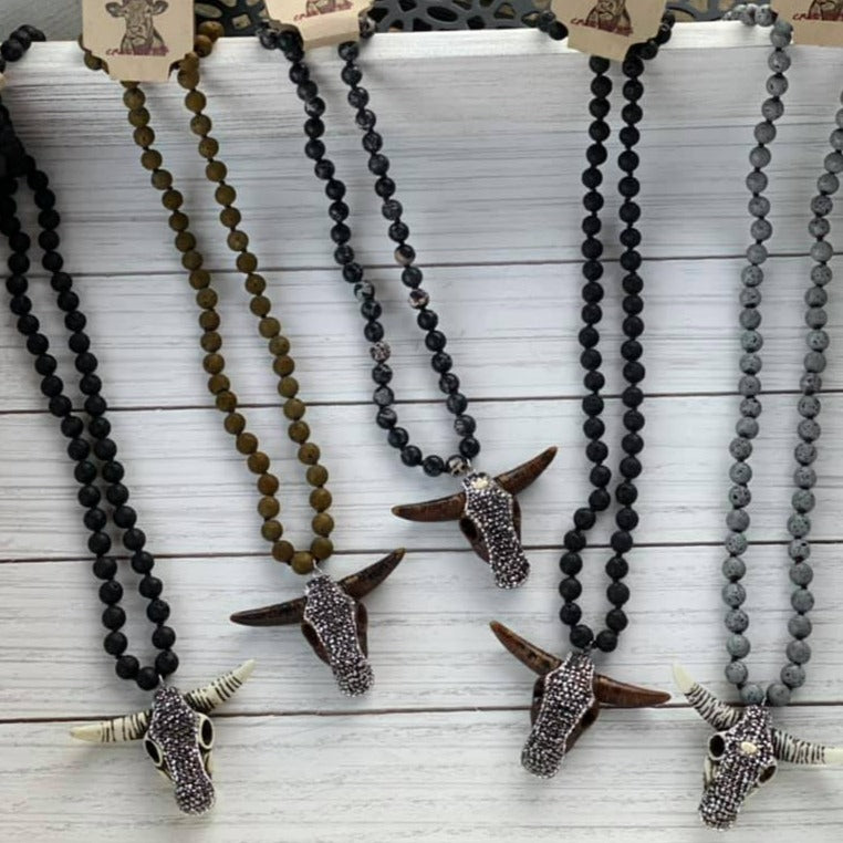 Steer Head Necklace