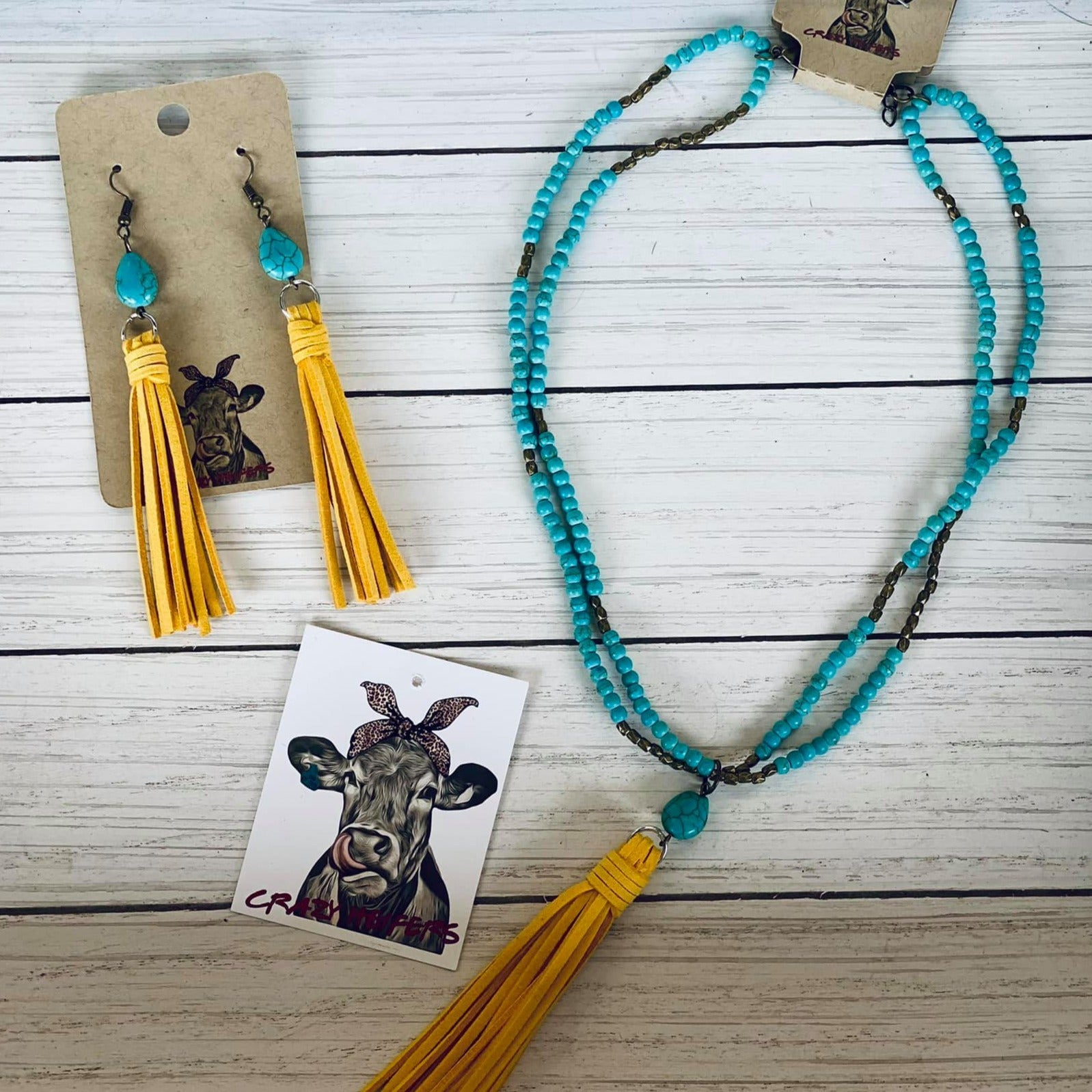 Natural Stone Choker Necklace & Earrings