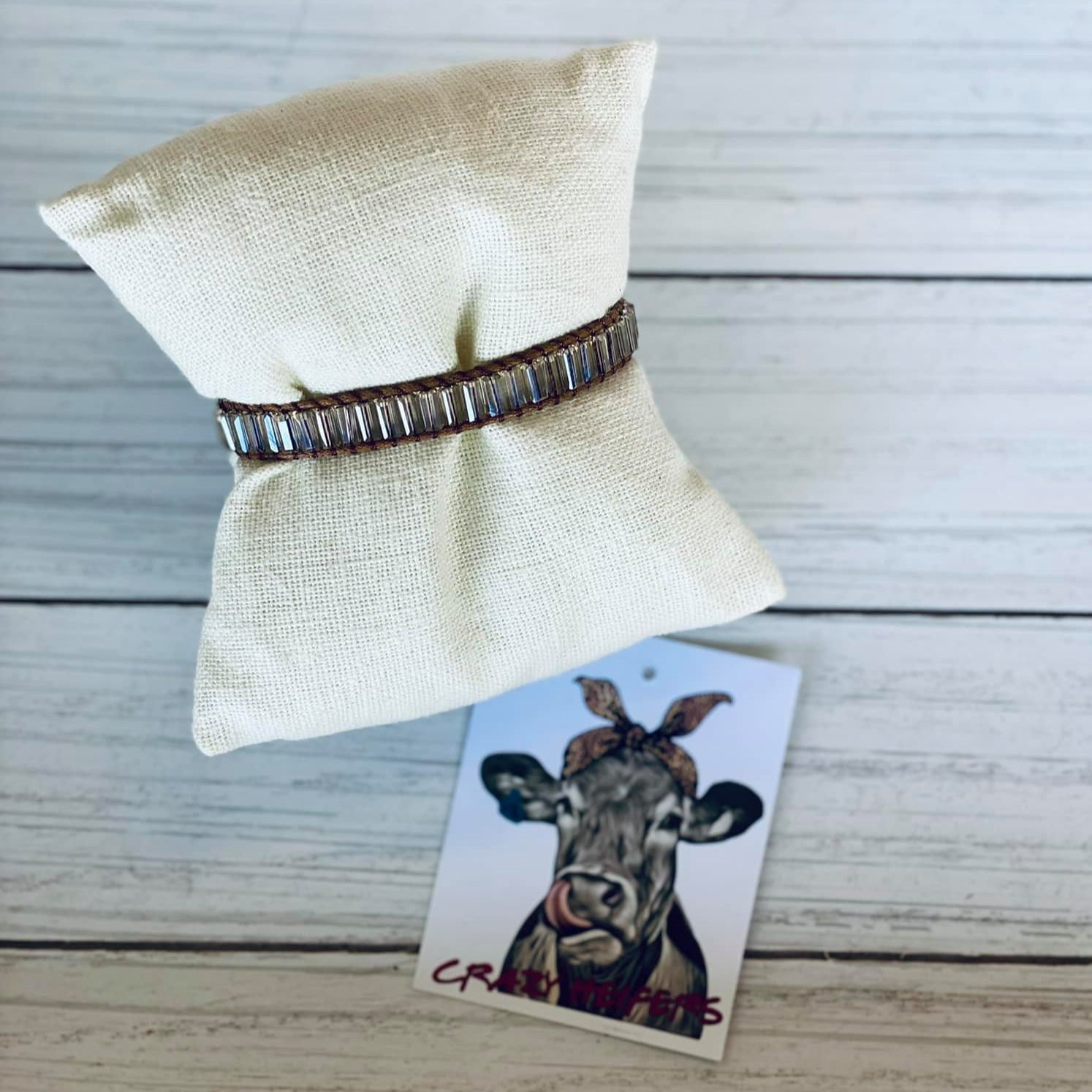 Rectangle Glass Bead Wrap Bracelet