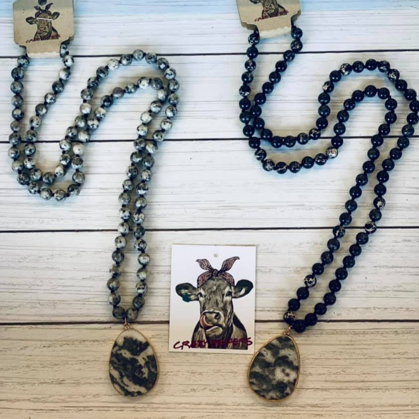 Black/White Stone Necklace