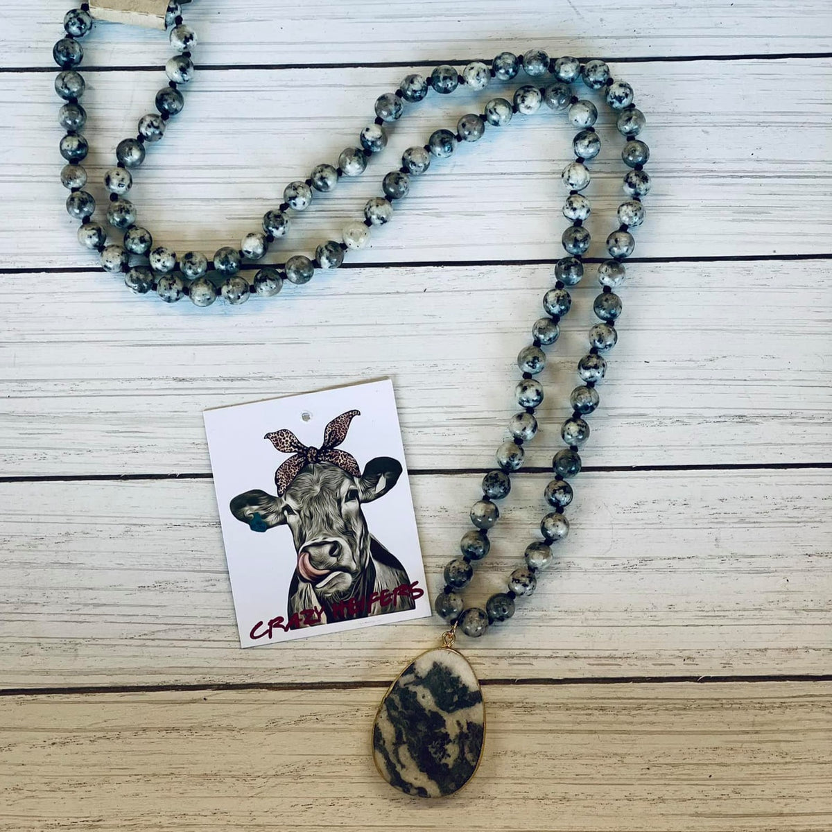 Black/White Stone Necklace