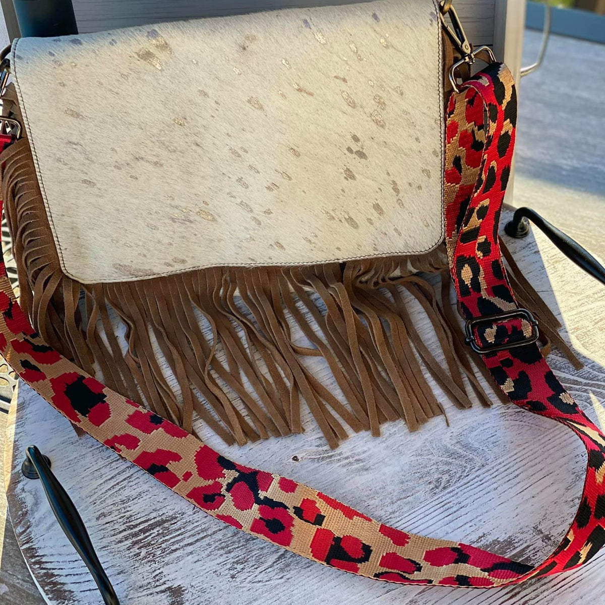 Canvas Guitar Straps One Inch-Leopard Print