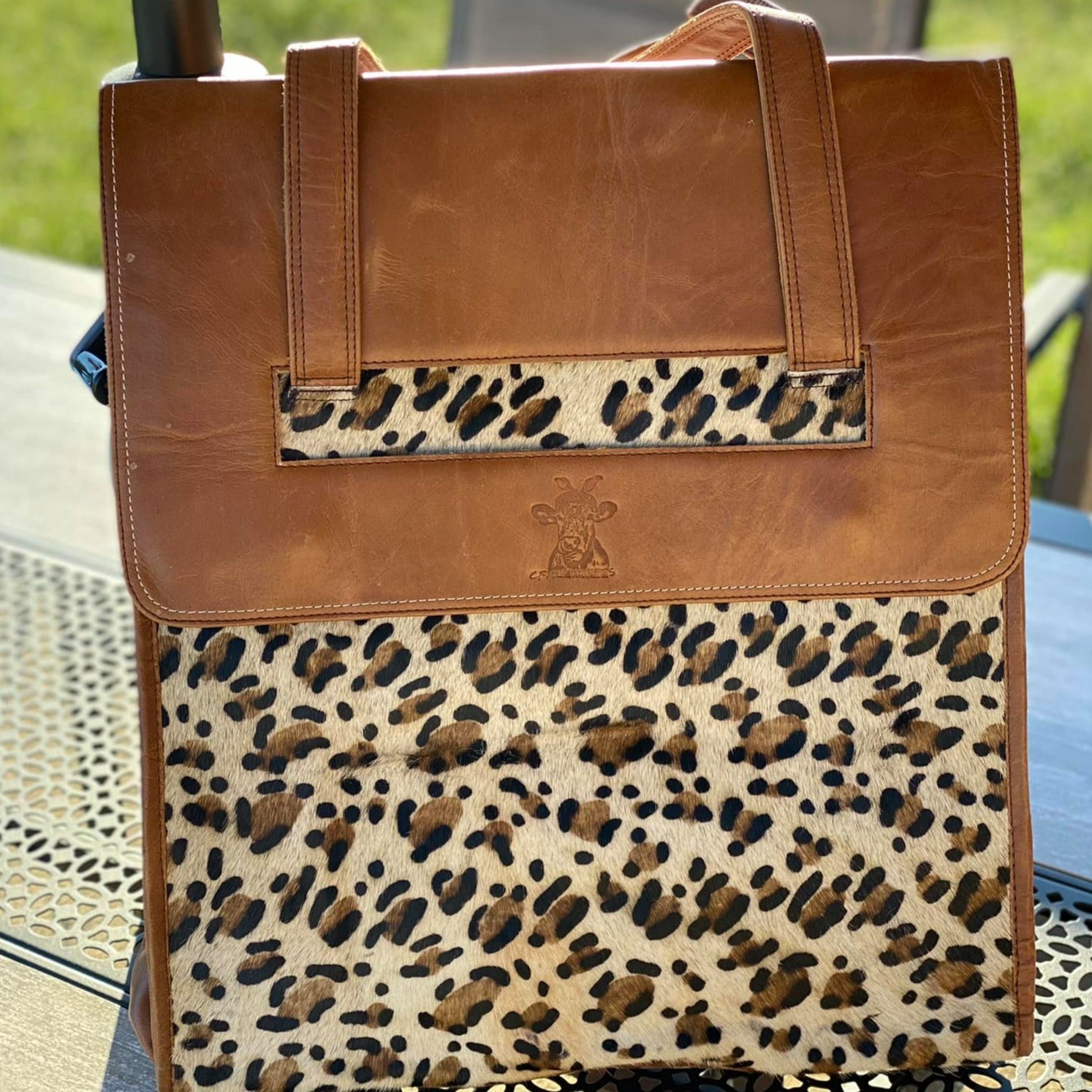 Large HOH Bag-Leopard and Dark Brown Jersey Prints