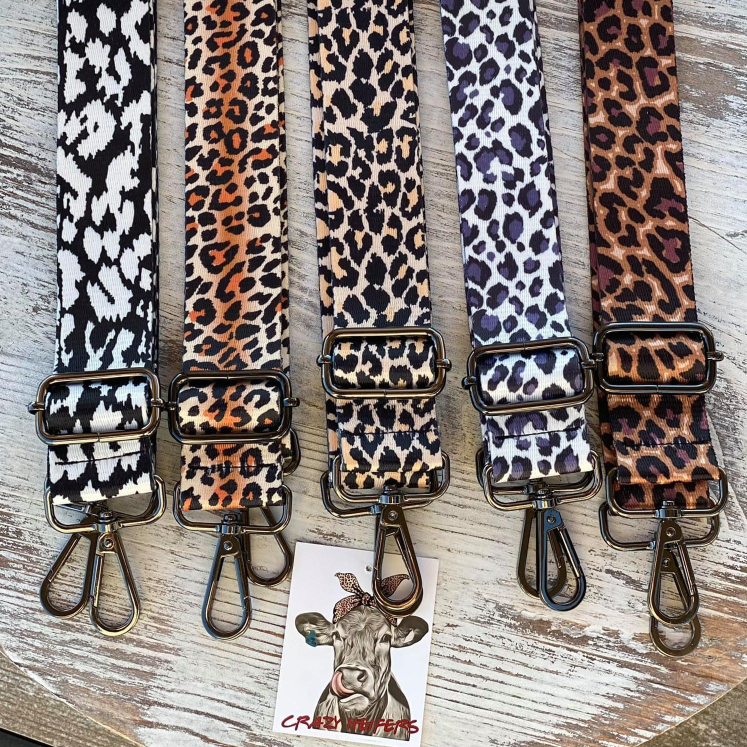 Canvas Guitar Straps One Inch-Leopard Print