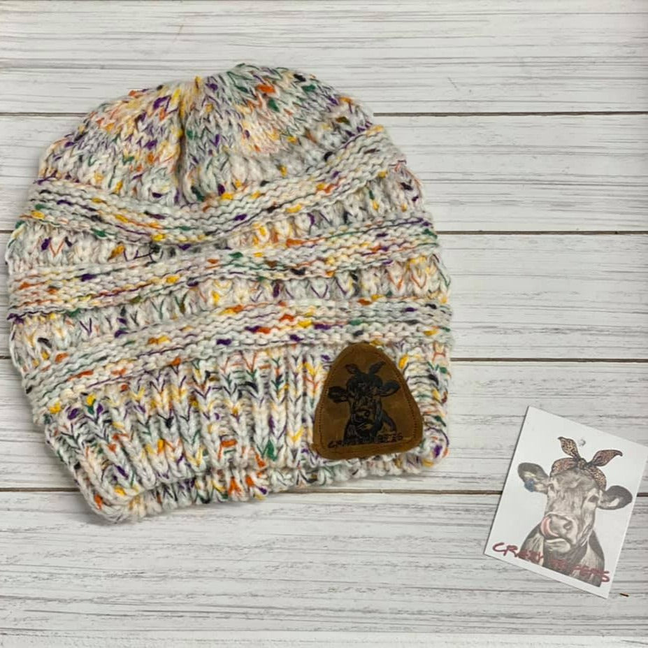 Pony Beanies W/ Leather Patch