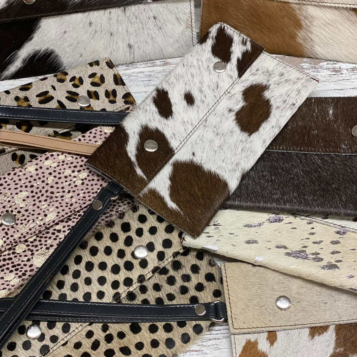 Double Snap Full Fur Wristlets-Mixed Prints