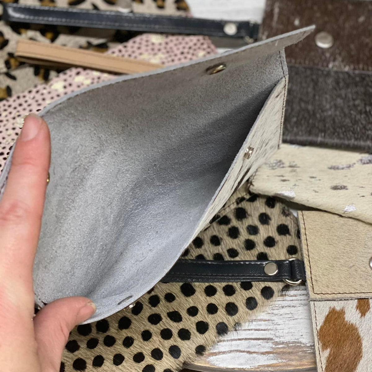 Double Snap Full Fur Wristlets-Mixed Prints