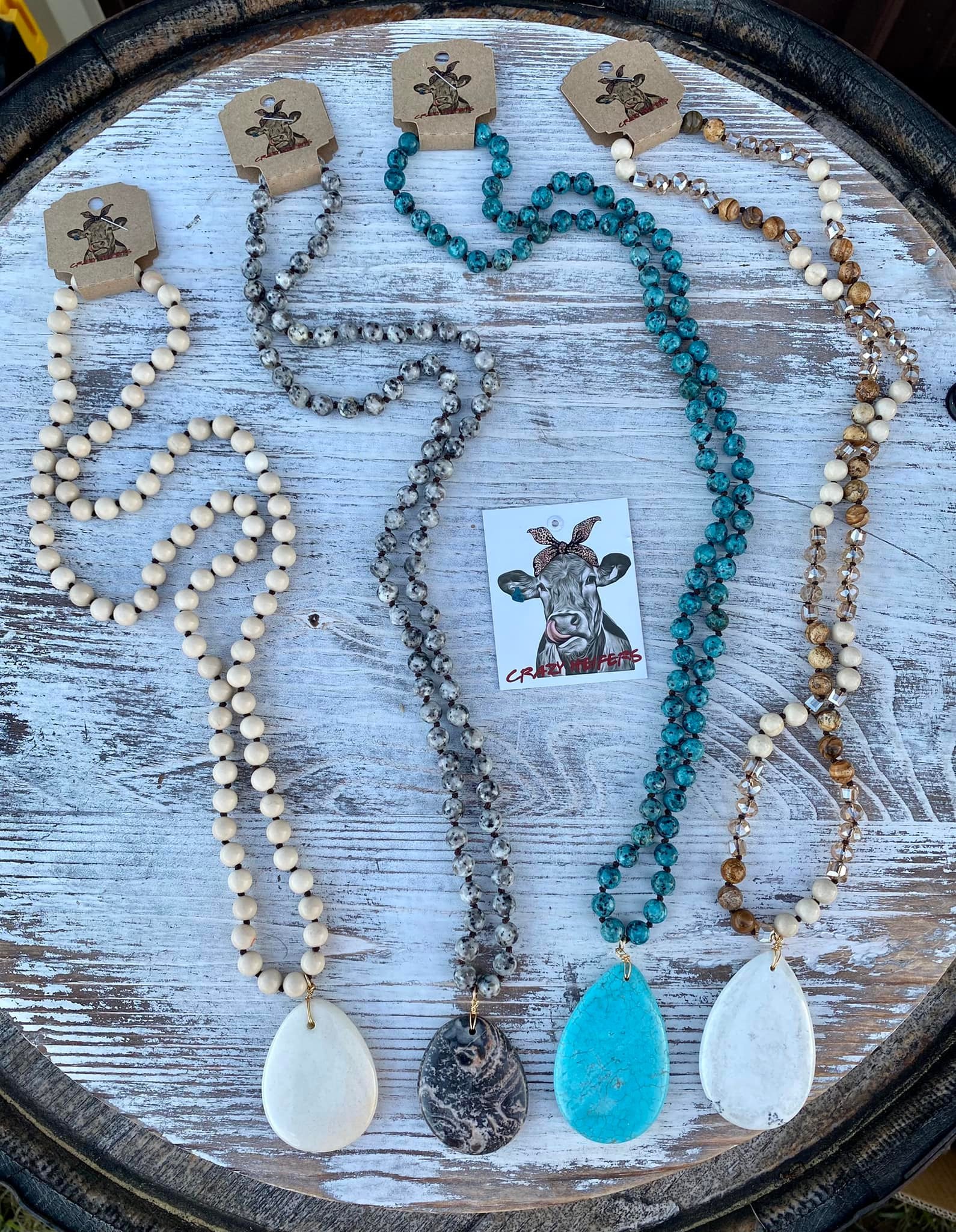 Large Howlite Stone Necklace