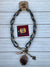 Layered Stone Necklace W/Cross Charm
