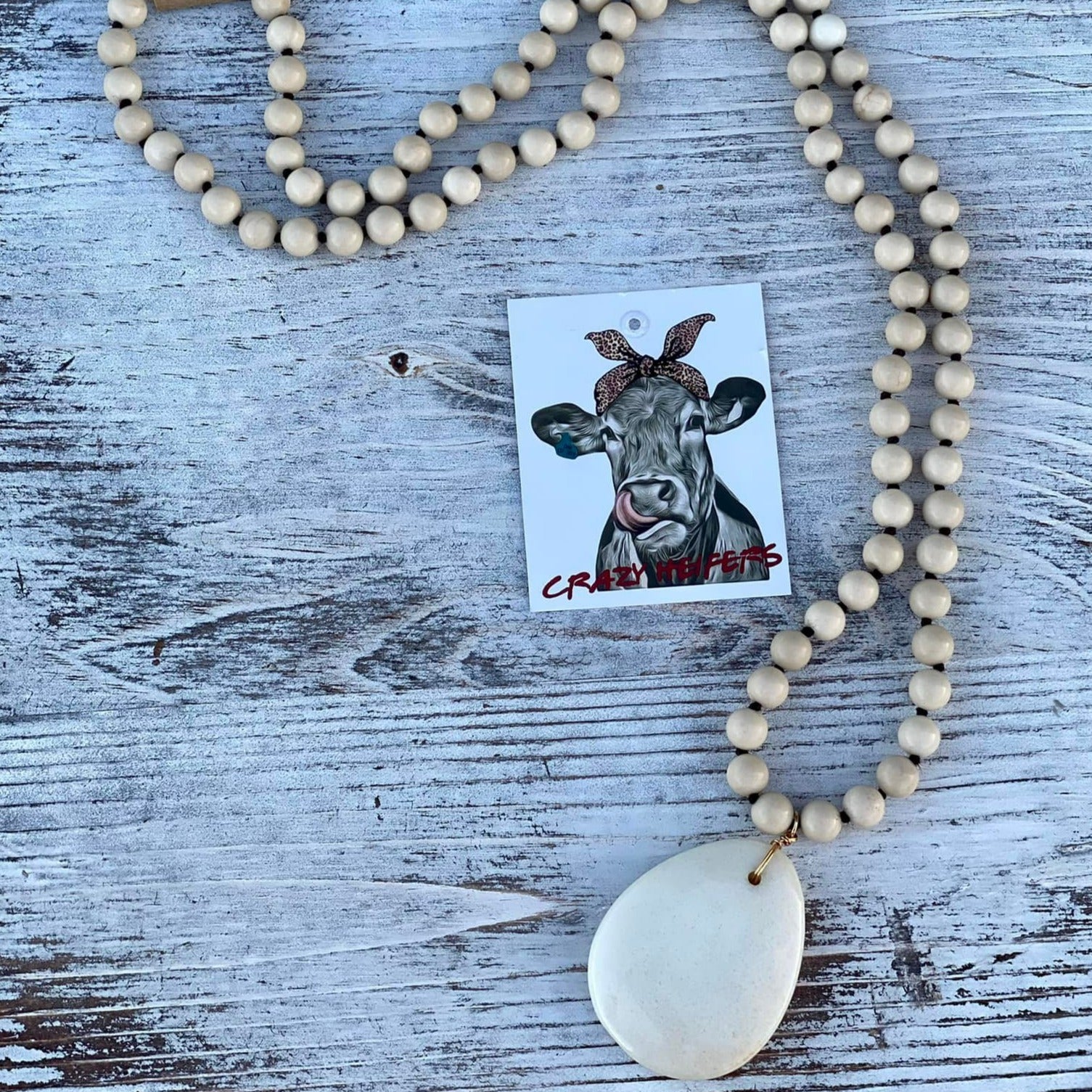 Large Howlite Stone Necklace