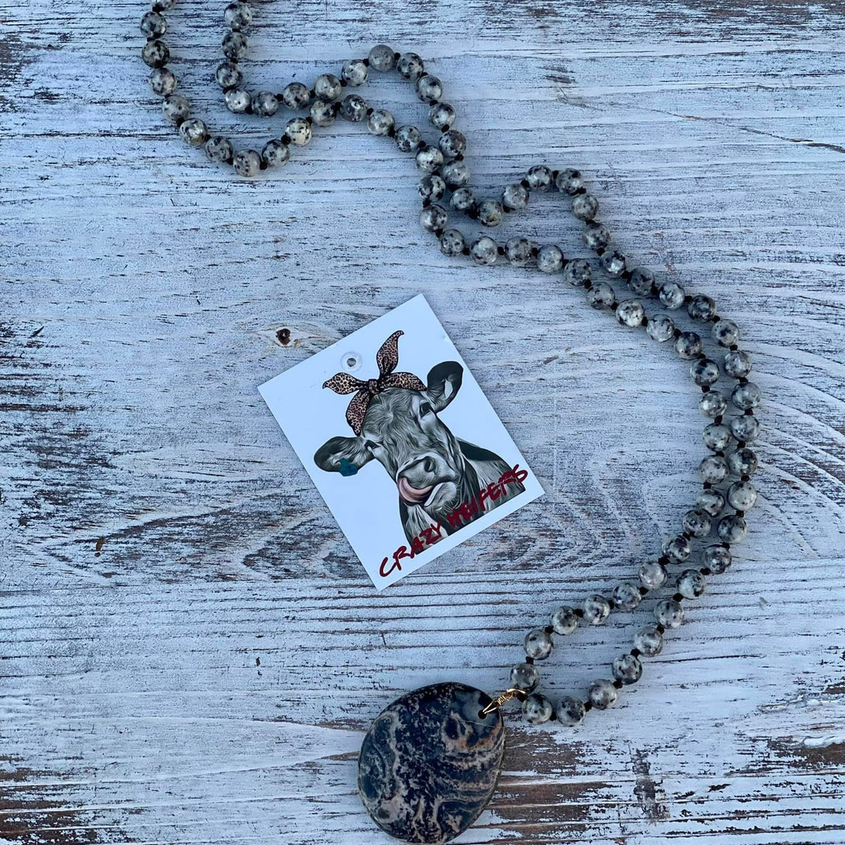 Large Howlite Stone Necklace