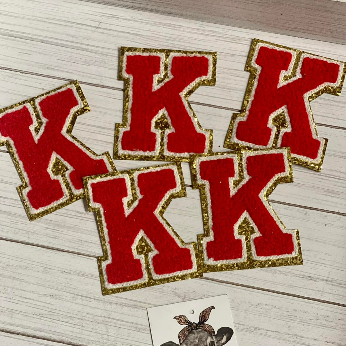 Chenille Letters-Red/ Black-Iron On