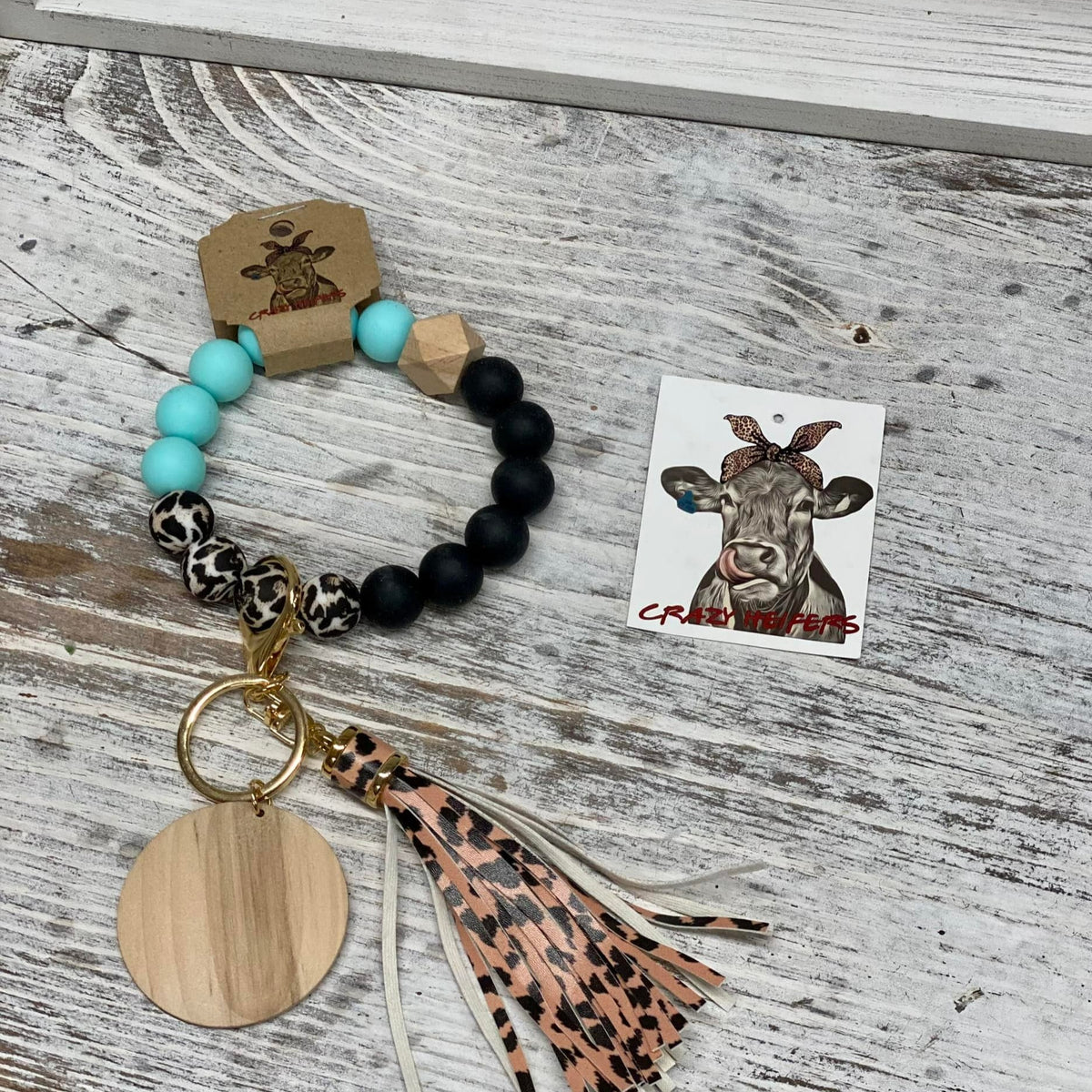 Silicone Bangle Keychain-Leopard