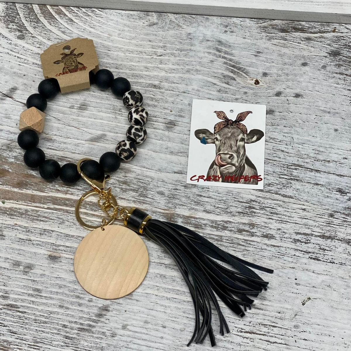 Silicone Bangle Keychain-Leopard