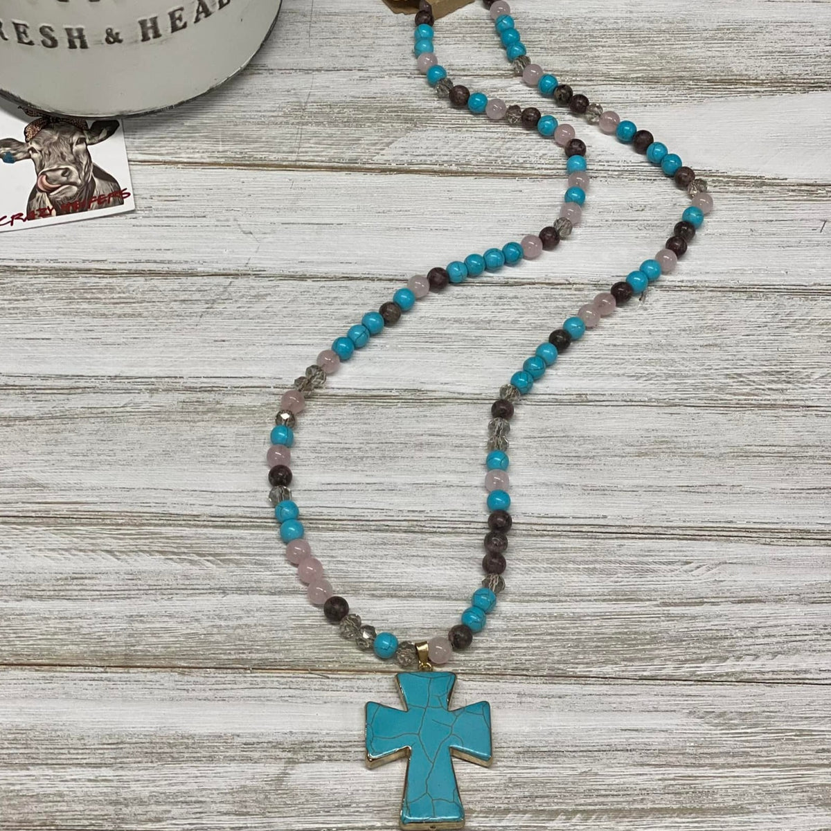 Turquoise Cross Pendant Necklace