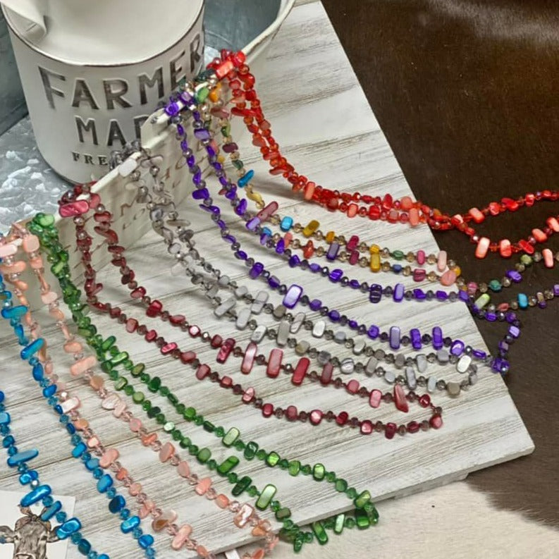 Lariat Glass Bead Necklace