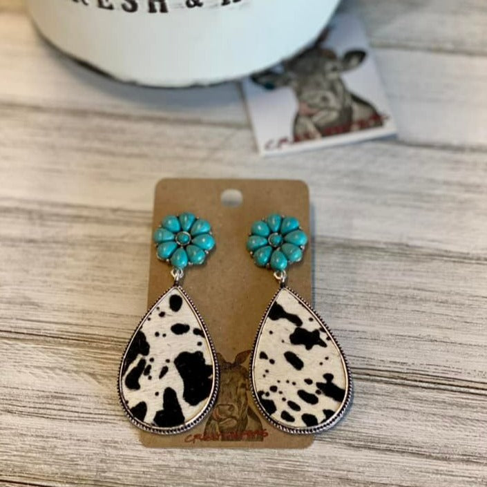 Cowhide Drop Earrings