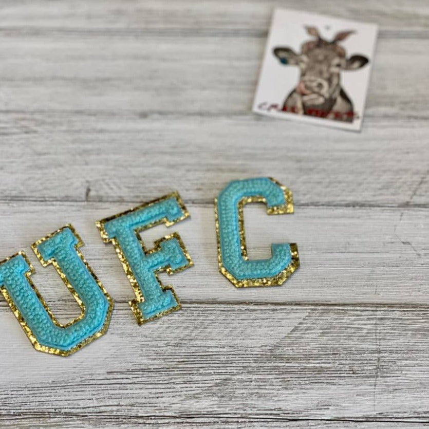 Chenille Letters-Stick On-Teal