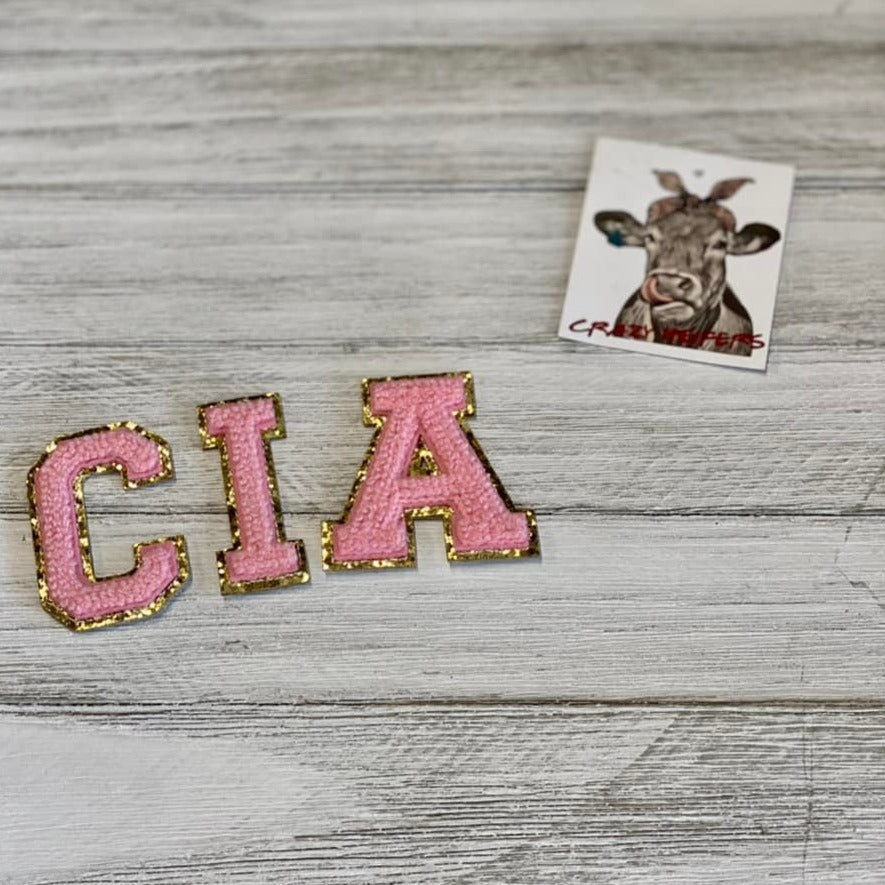 Chenille Letters-Stick On-Light Pink