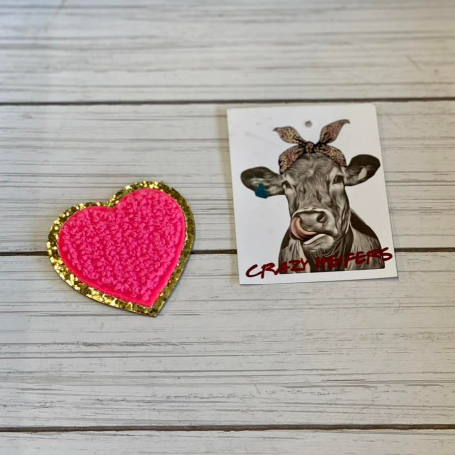 Chenille Heart Patches-Iron on