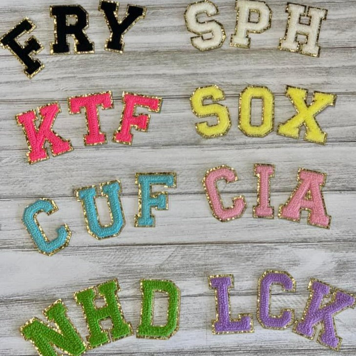 Chenille Letters-Stick On-Yellow