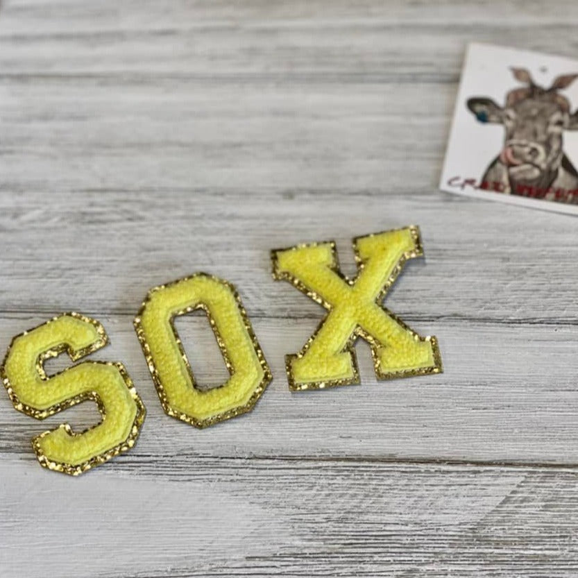 Chenille Letters-Stick On-Yellow