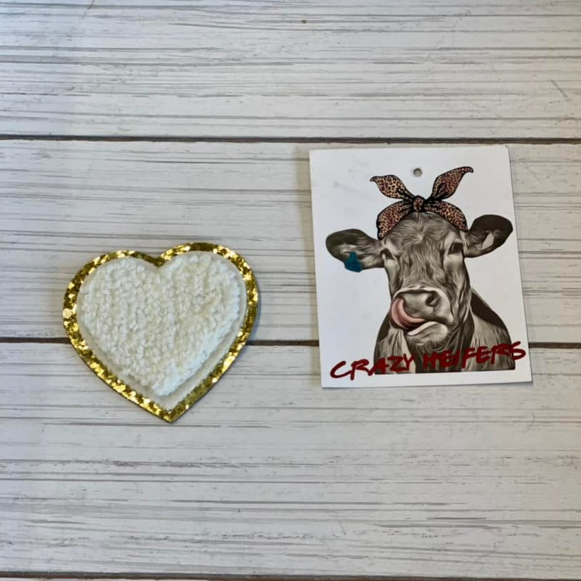 Chenille Heart Patches-Iron on