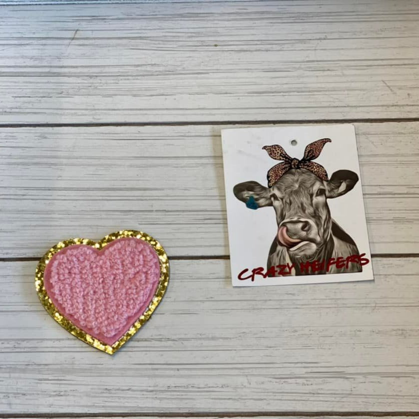 Chenille Heart Patches-Iron on