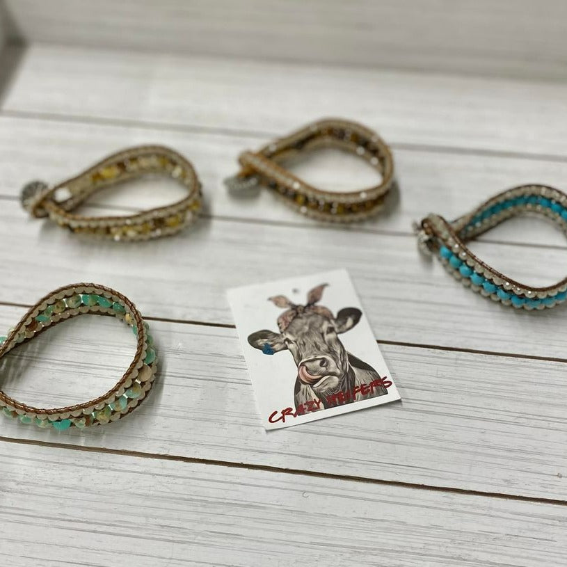 Crystal Glass Wrap Bracelets