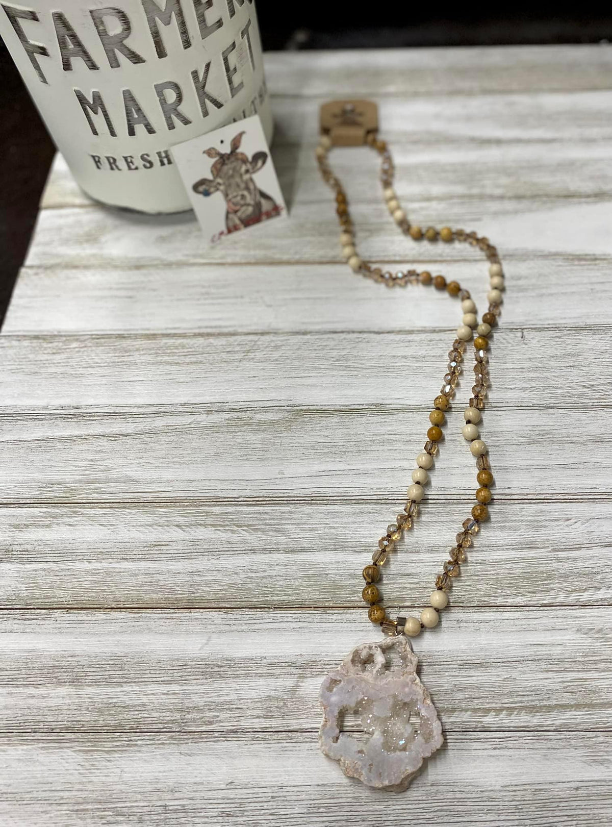 Druzy Necklace Natural