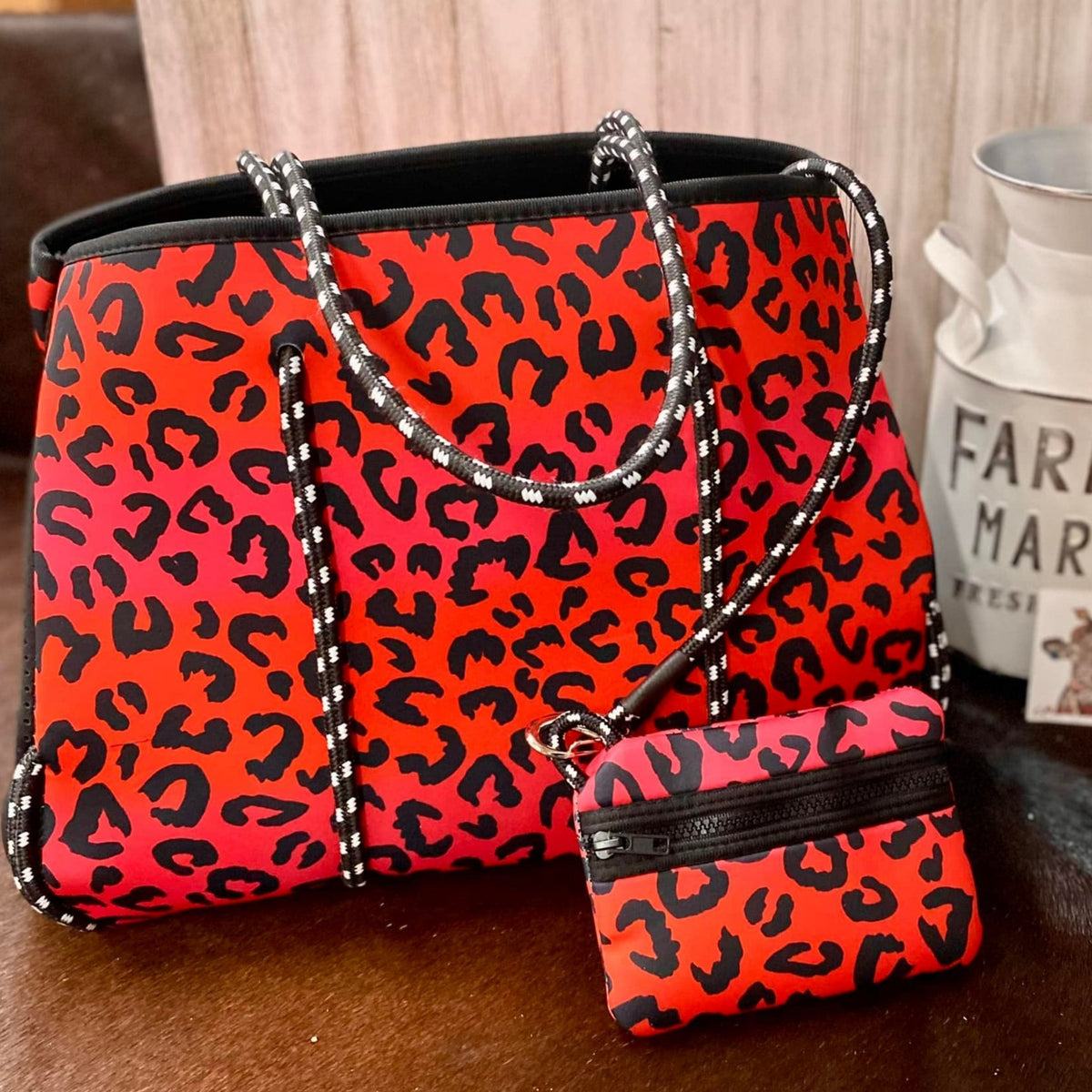 Neoprene Beach Bag W/ Wristlet-NEW Colors