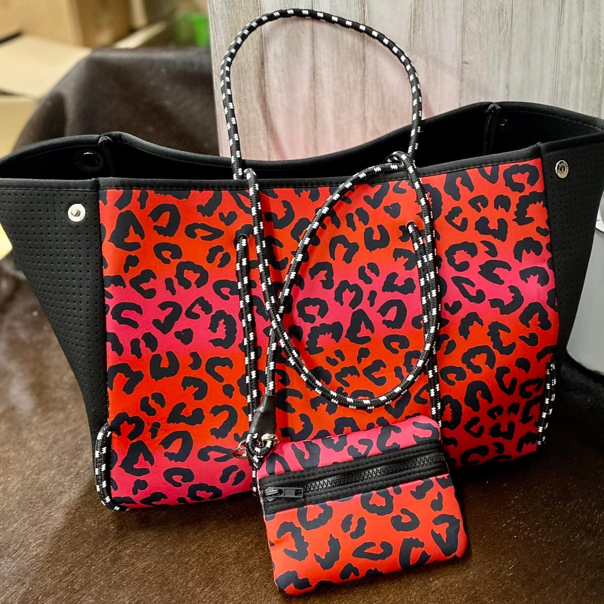 Neoprene Beach Bag W/ Wristlet-NEW Colors