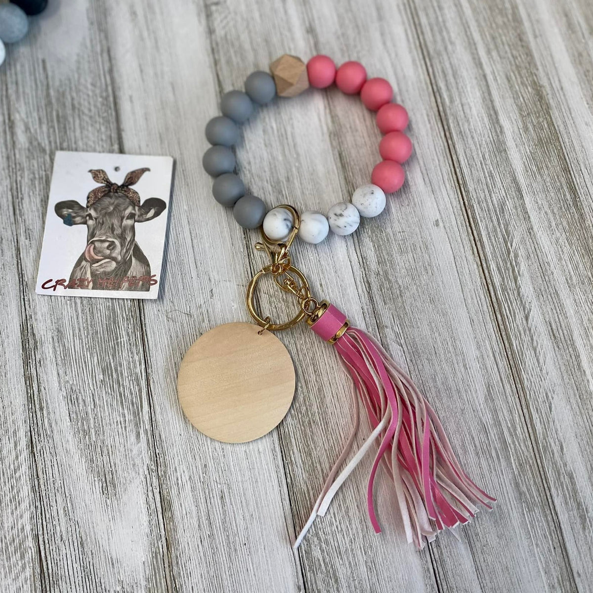 Silicone Bangle Keychain-Marble