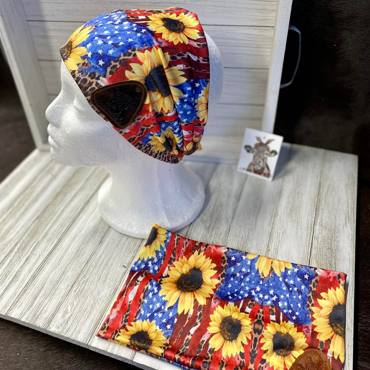 Stretchy Headbands W/ Leather Patch