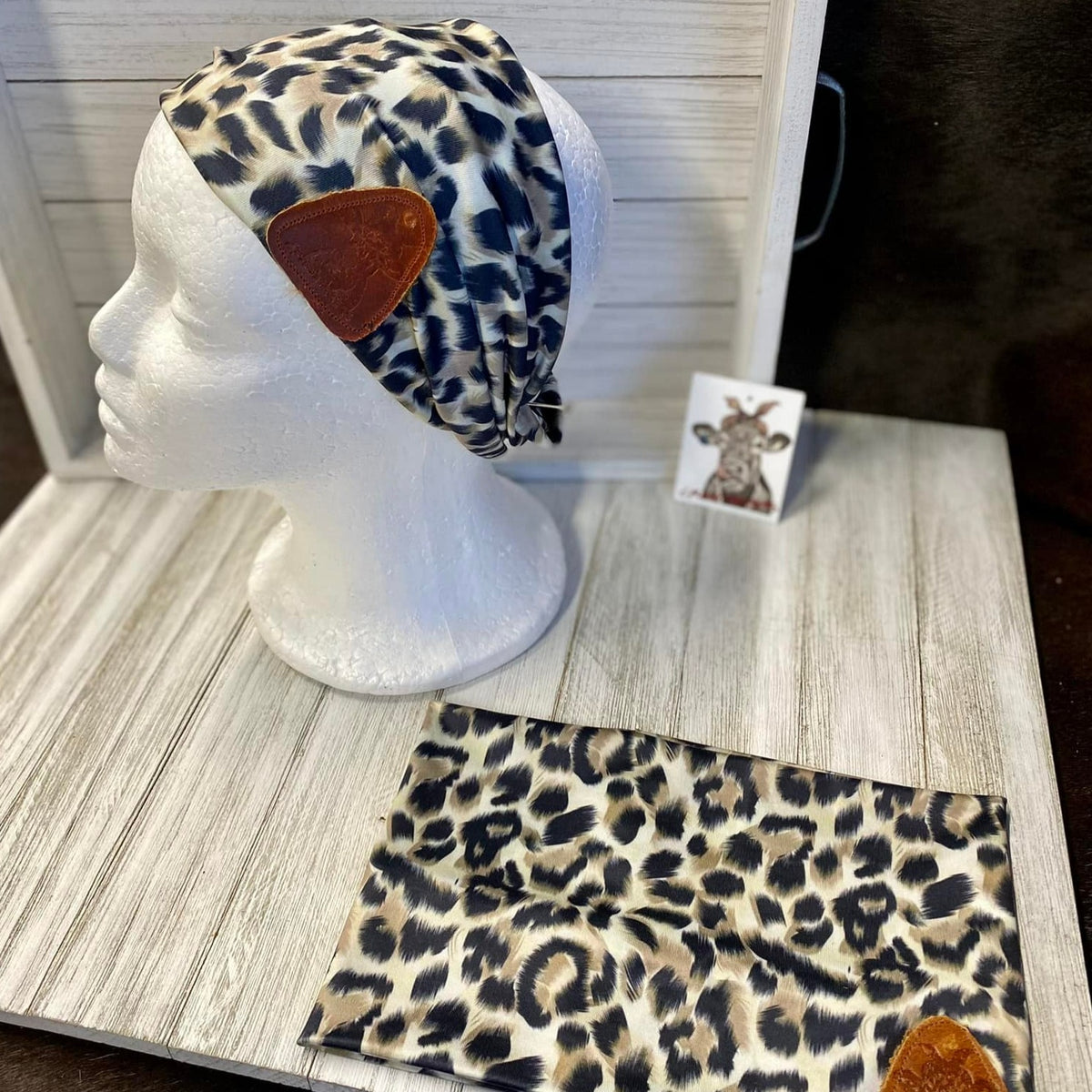 Stretchy Headbands W/ Leather Patch