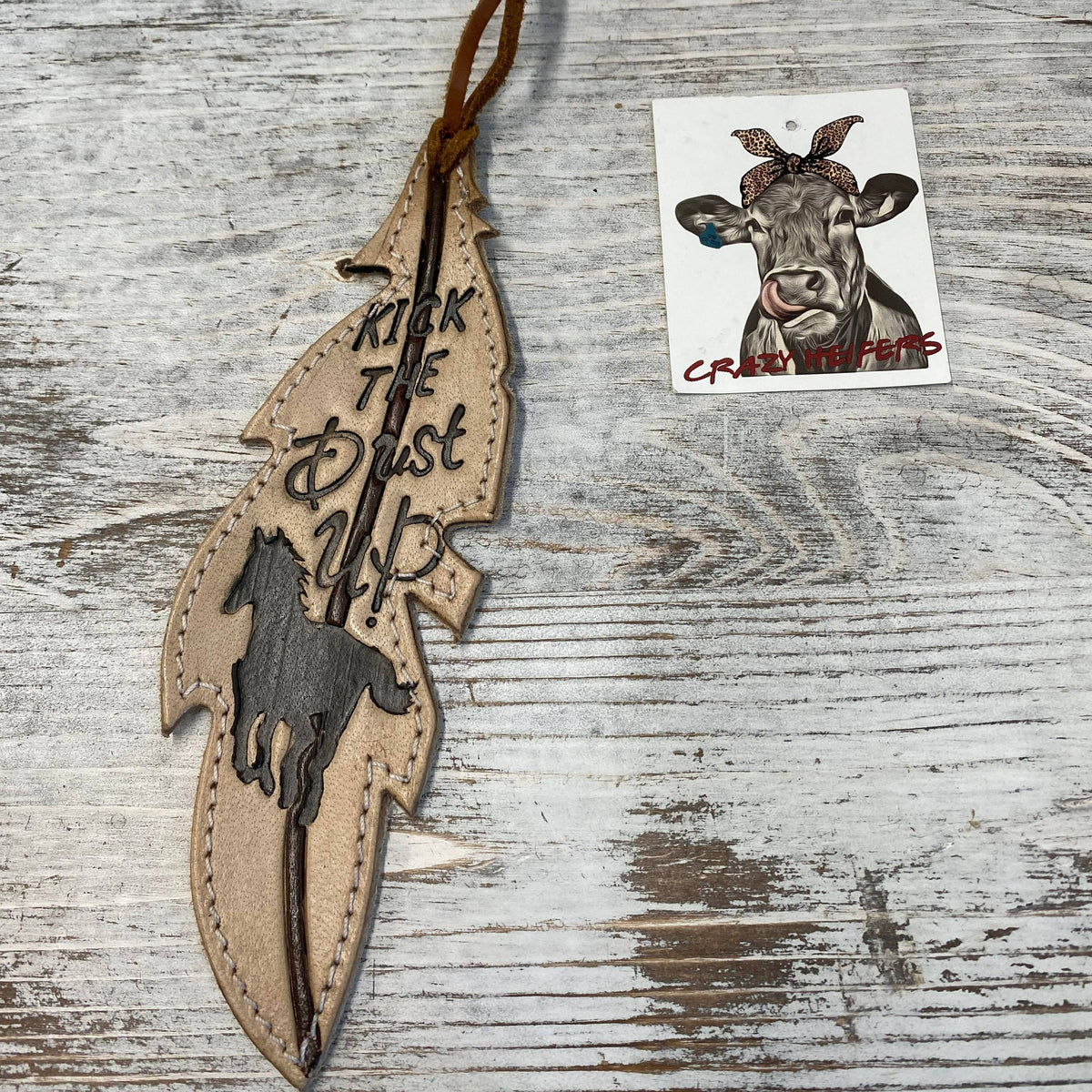 Tooled Feather Bag Charms