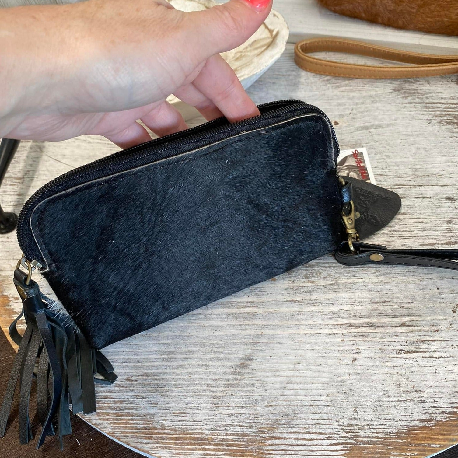 Adele Full Fur Wristlet-Mixed Prints