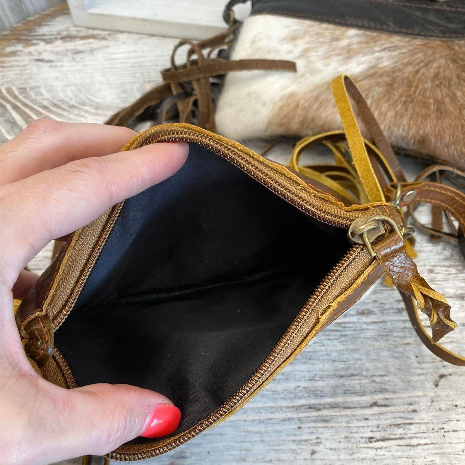 Chloe Mini Crossbody W/ Fringe-Mixed Prints