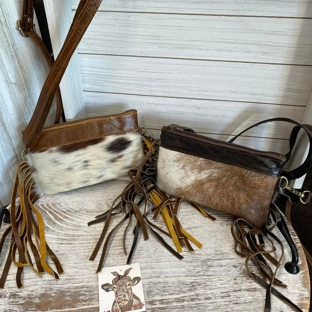 Chloe Mini Crossbody W/ Fringe-Mixed Prints