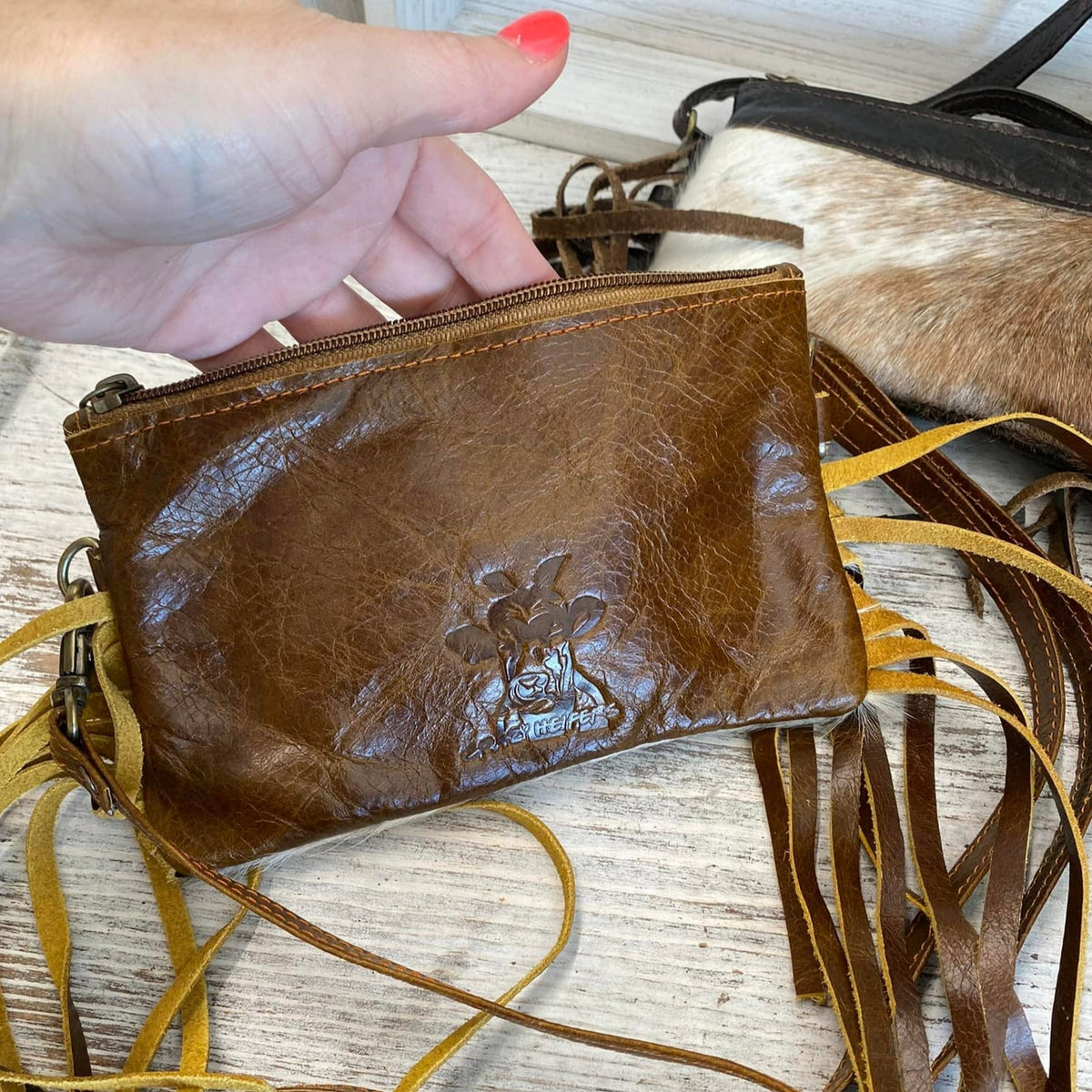 Chloe Mini Crossbody W/ Fringe-Mixed Prints